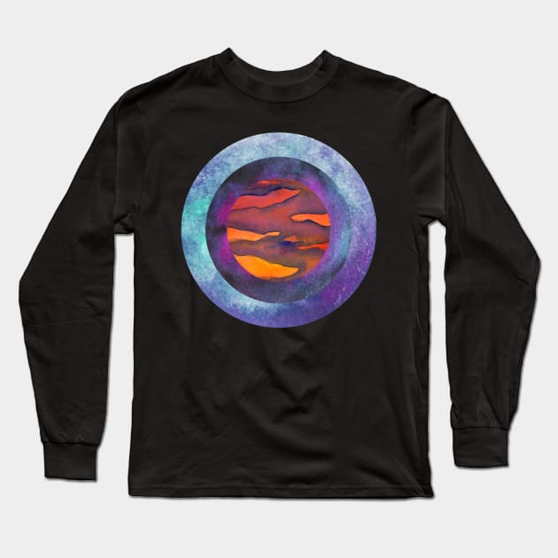 Space Rings Galaxy Mystery Long Sleeve T-Shirt by LaurelBDesigns